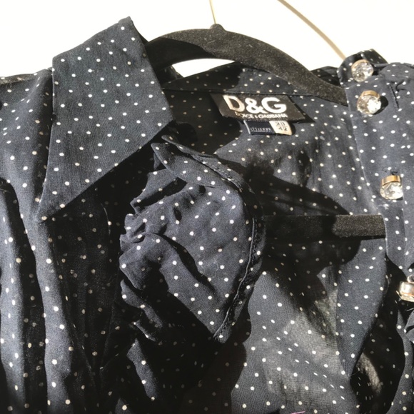 D&G sheer cropped shirt with Swarovski Crystal buttons - Picture 4 of 11